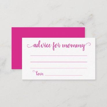 Simple Advice for Mommy | Hot Pink Keepsake Card