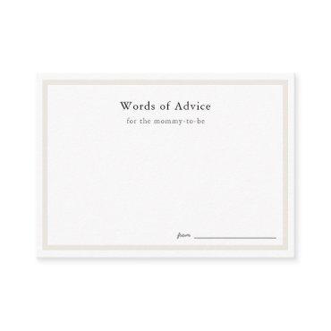 Simple Baby Shower Advice Cards
