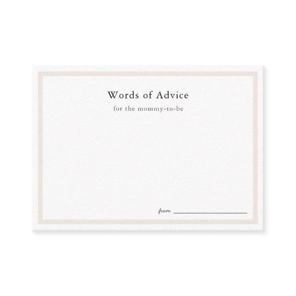Simple Baby Shower Advice Cards