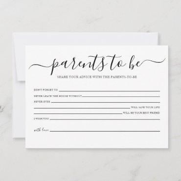 Simple Baby Shower Advice for the Parents Card