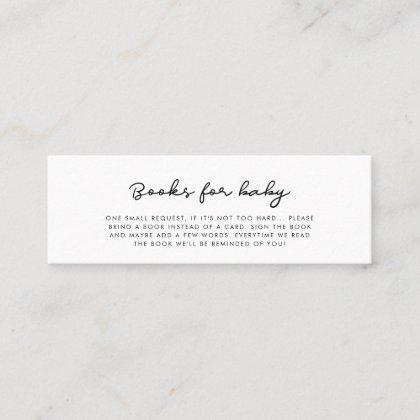 Simple Baby shower Books for baby request card