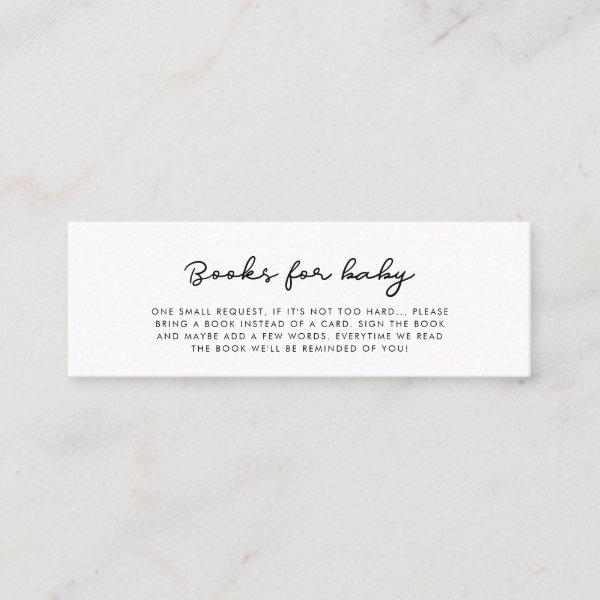 Simple Baby shower Books for baby request card