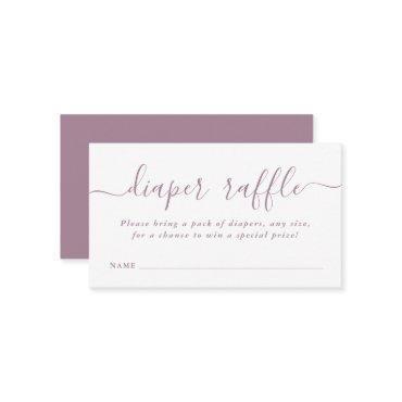 Simple Baby Shower Diaper Raffle Ticket Mauve Enclosure Card