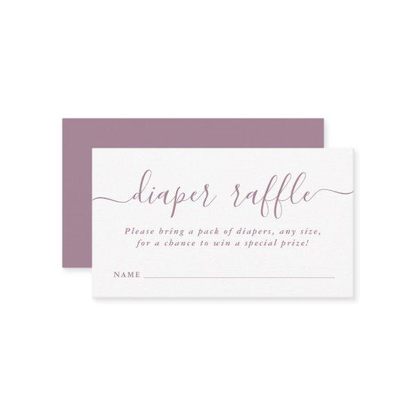 Simple Baby Shower Diaper Raffle Ticket Mauve Enclosure Card