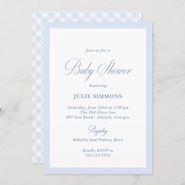 Simple Blue Baby Shower Classic