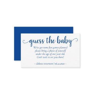 Simple Blue Shower | Cerulean Photo Request Enclosure Card