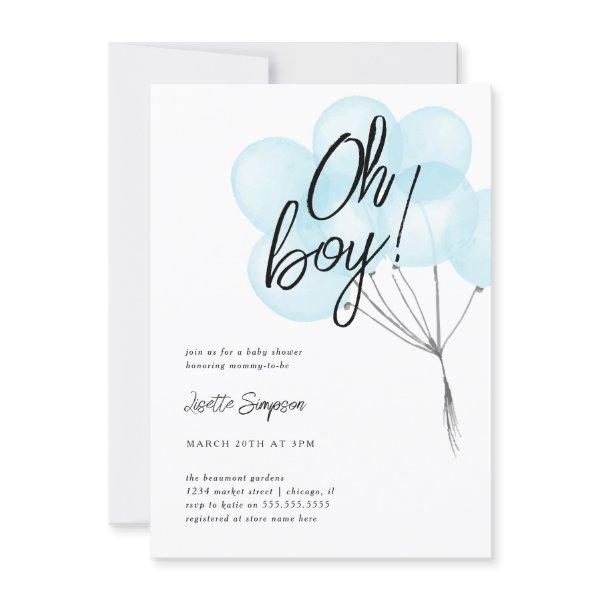 Simple Blue Watercolor Balloons Oh Boy