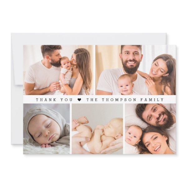 Simple Custom Photo Collage Baby Shower Thank you Announcement