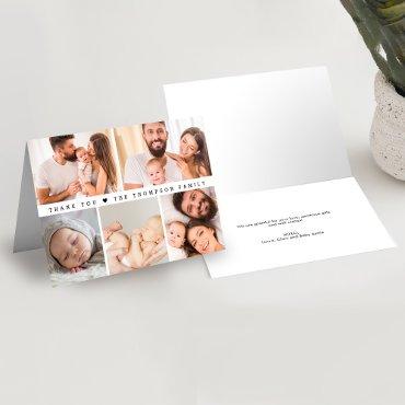 Simple Custom Photo Collage Baby Shower Thank You Card