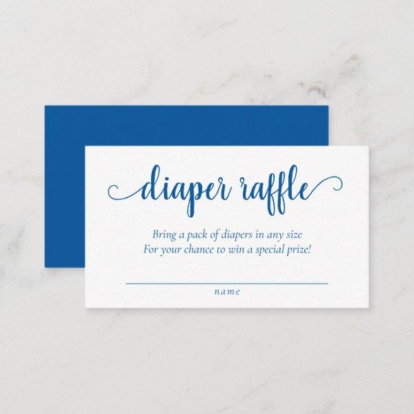 Simple Diaper Raffle | Bright Blue Baby Shower Enclosure Card