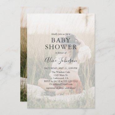 Simple Elegant Photo Baby Shower Invitation