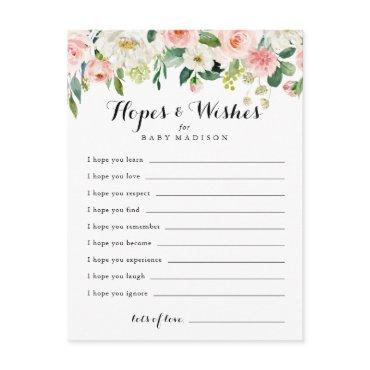Simple Floral Baby Shower Hopes & Wishes Card