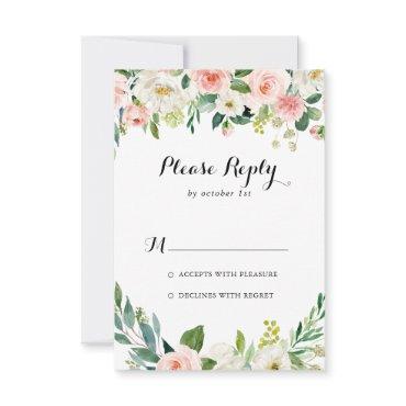 Simple Floral Green Foliage Calligraphy RSVP