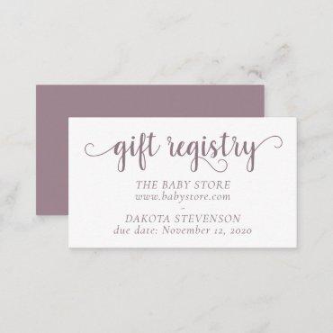 Simple Gift Registry | Mauve Pink Any Party Event Enclosure Card