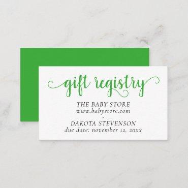 Simple Gift Registry | Neo-Mint Any Party Event Enclosure Card