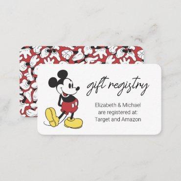 Simple Mickey Mouse |  Baby Shower Gift Registry Enclosure Card