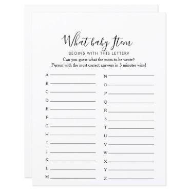 Simple Minimalist ABC Baby Shower Game