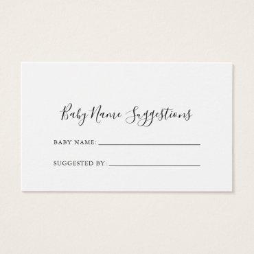 Simple Minimalist Baby Name Suggestions Card