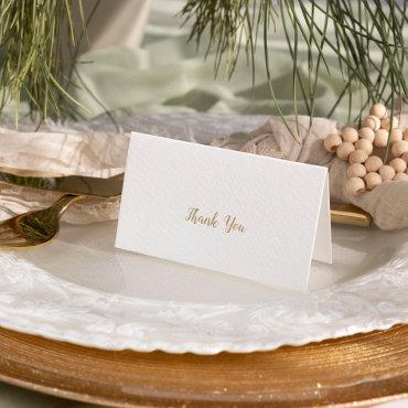 Simple Minimalist|Gold Wedding Thank You Card