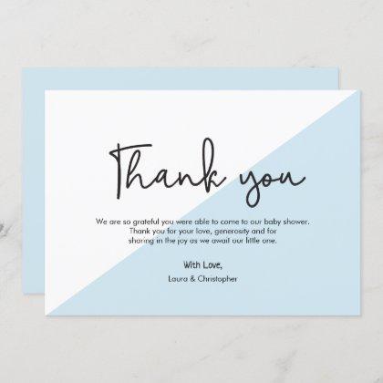 Simple Modern Baby Shower Thank You Invitation