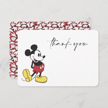 Simple Modern Mickey Mouse Baby Shower Thank You Invitation