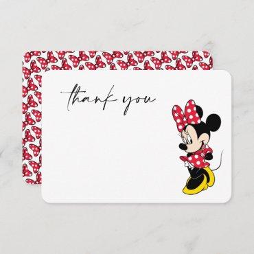 Simple Modern  Minnie Mouse Baby Shower Thank You Invitation