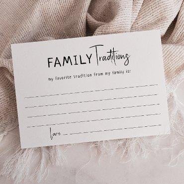 Simple Modern Neutral Family Traditions Card