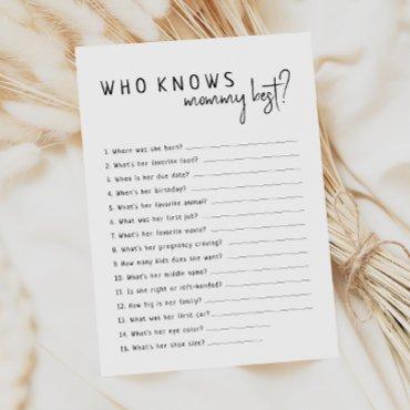Simple Modern Neutral Who Knows Mommy Best  Card