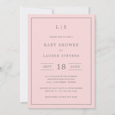 Simple Pink and Gray Monogram Girl
