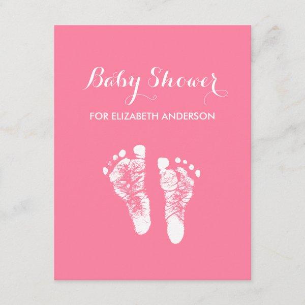 Simple Pink Newborn Footprints Girl