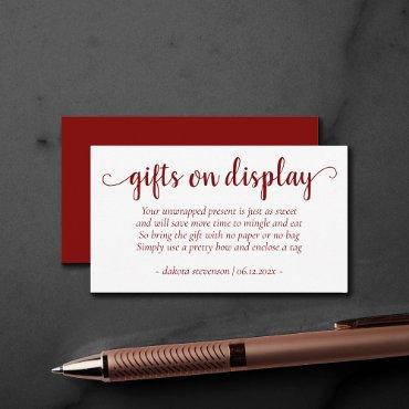 Simple Red Gifts on Display | Candy Apple Event Enclosure Card