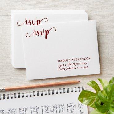 Simple Red Script | Candy Flourish Response Return Envelope