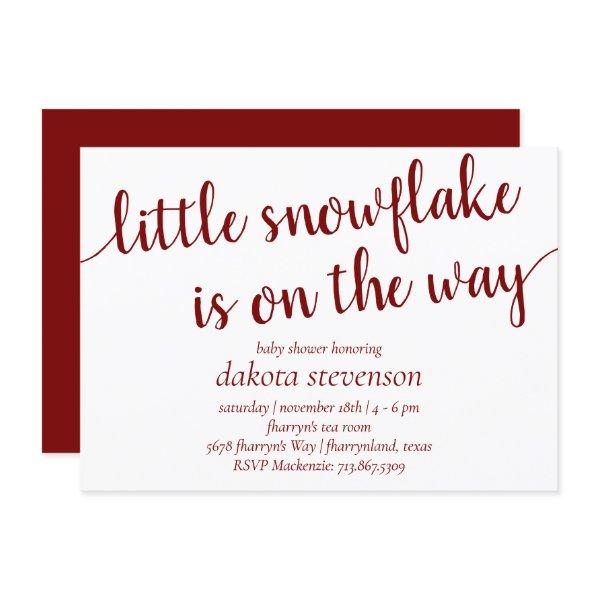 Simple Red Shower | Candy Apple Little Snowflake