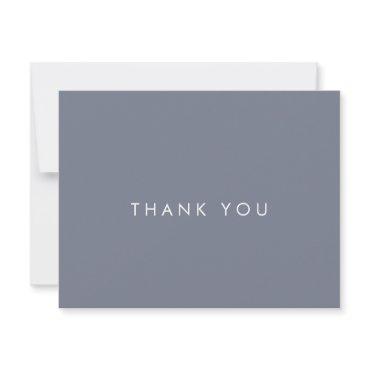 Simple Slate Blue Gray Wedding Thank You Card