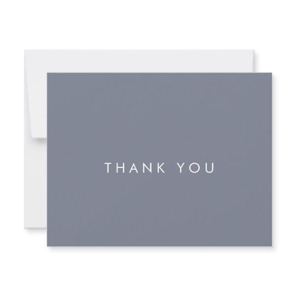 Simple Slate Blue Gray Wedding Thank You Card