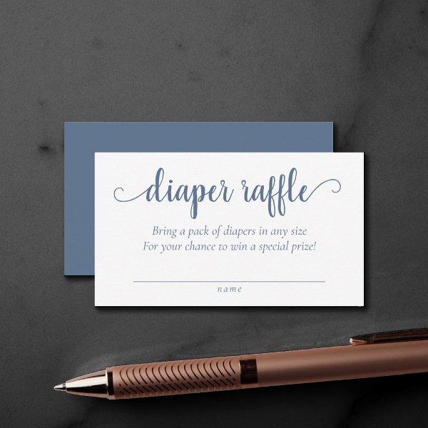 Simple Slate Diaper Raffle | Dusty Blue Shower Enclosure Card