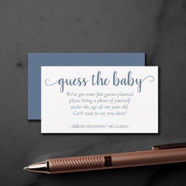 Simple Slate Shower | Dusty Blue Photo Request Enclosure Card