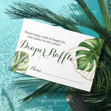 Simple Tropical Wild One Baby Shower Diaper Raffle Enclosure Card
