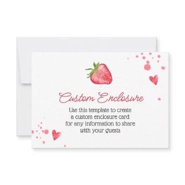 Simple Watercolor Strawberry Customized Card
