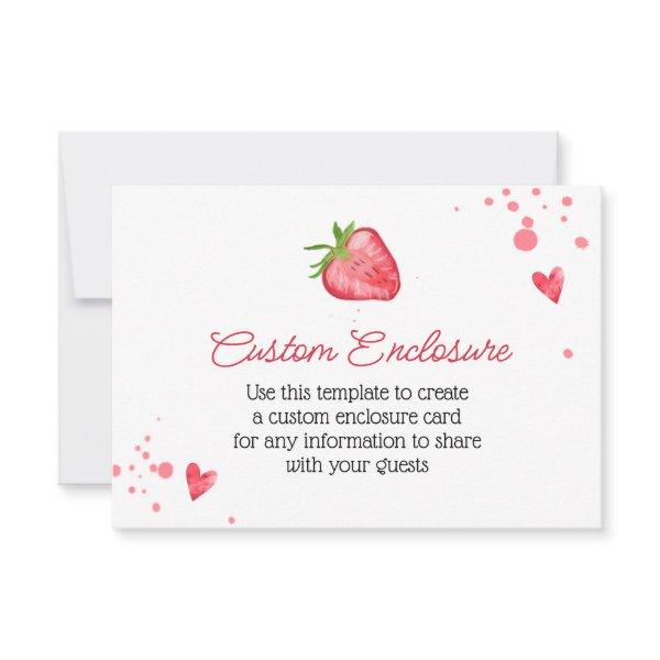 Simple Watercolor Strawberry Customized Card