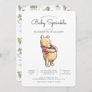 Simple Watercolor Winnie the Pooh Baby Sprinkle Invitation