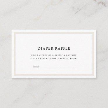 Simple White Baby Shower Diaper Raffle Ticket Enclosure Card