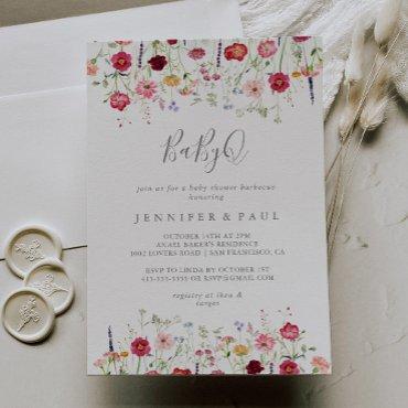 Simple Wildflower BabyQ Baby Shower Barbecue