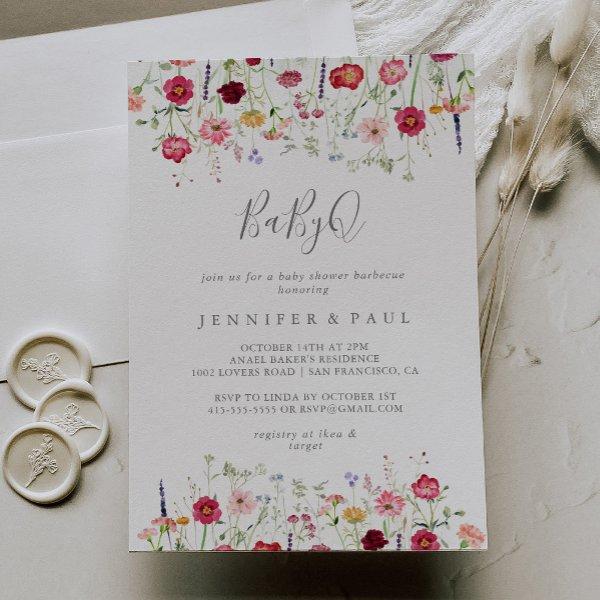 Simple Wildflower BabyQ Baby Shower Barbecue