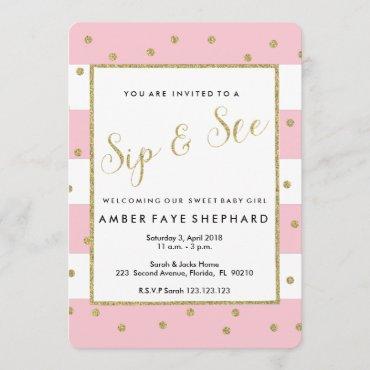 Sip and See invite, new baby, welcome party