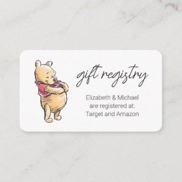 Sketch Winnie the Pooh  Baby Shower Gift Registry Enclosure Card