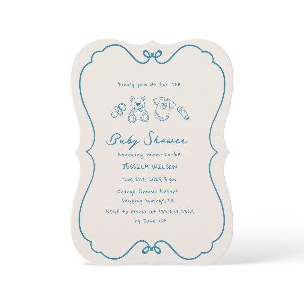 Sketched Cute Wavy Bow Frame