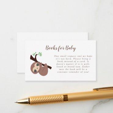Sloth Baby Shower Book Request Card Cute Kawaii