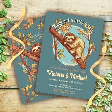 Sloth Baby Shower woodcut
