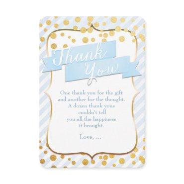 Snips & Snails Blue & Gold Party Thank You Card